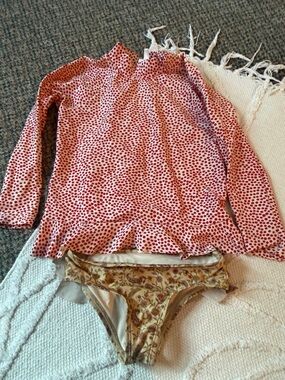 Zimmermann Floral Girls Bathing Suit bottom and rash guard size 4